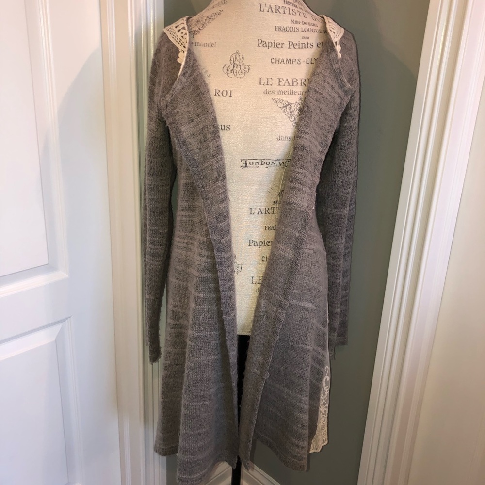 Long gray cardigan